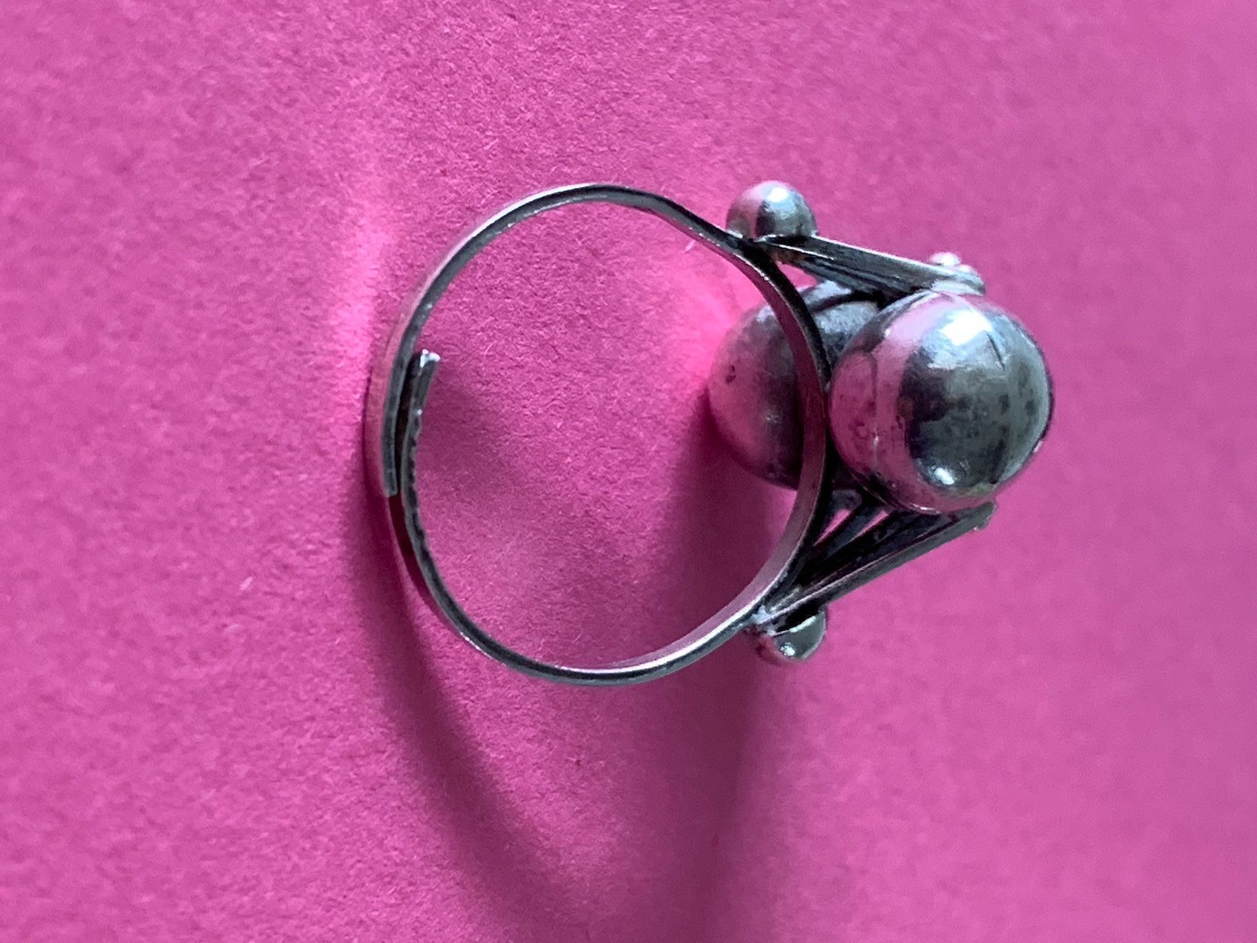 Ringe: Silberring 2 Kugeln blue (gr.53-56) – Gebraucht aus Dittingen von Bellevista 3