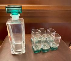 Likörflasche mit 6 Gläser Flasche H 25 cm Glas H 10 cm