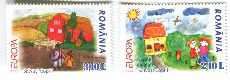 Tutti i francobolli: Briefmarken "Kinderzeichnungen". Rumänien – Nuovo e nell'imballaggio originale da Basel venduto da Butsch5