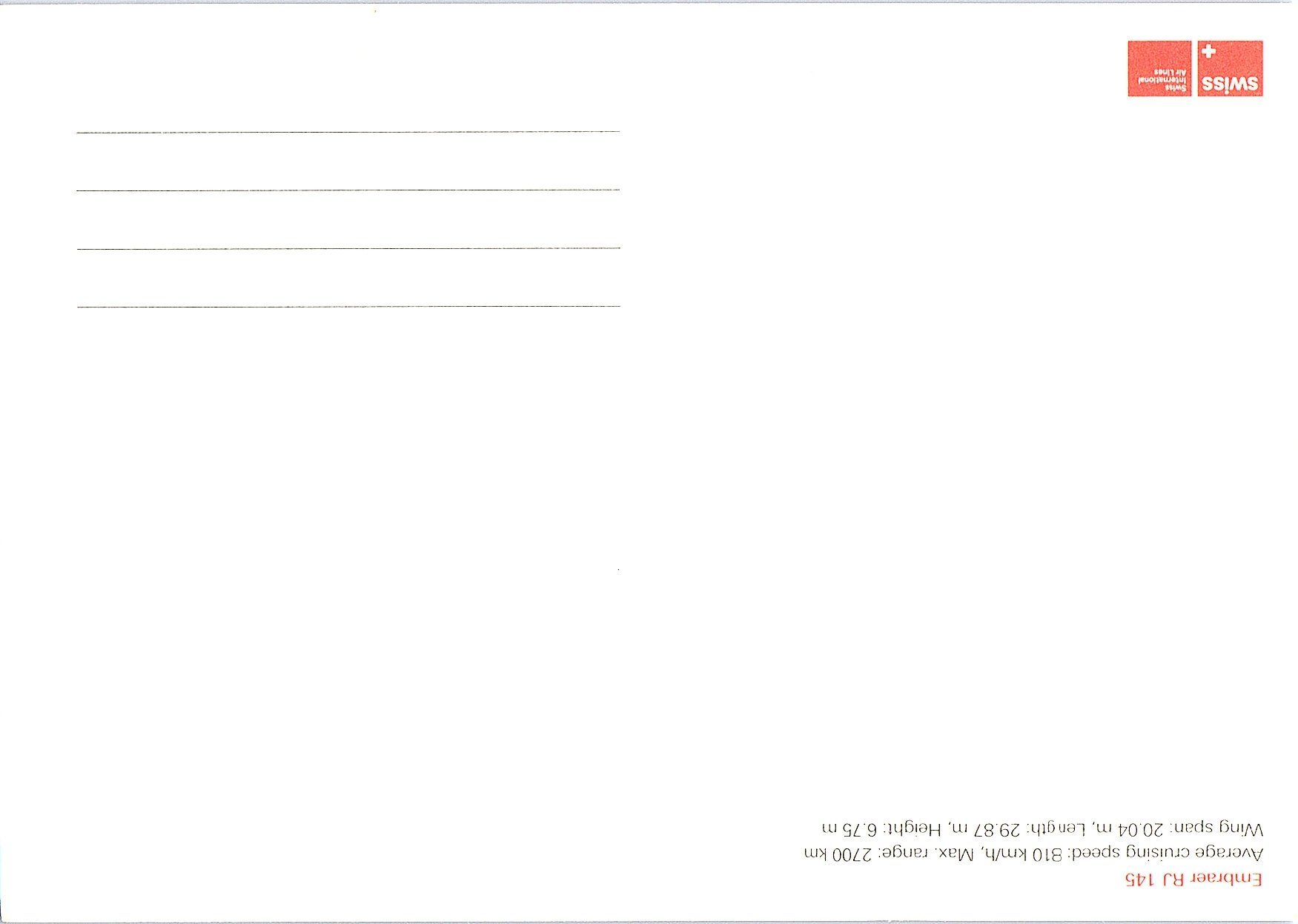 Cartoline postali: EMBRAER RJ145 – Nuovo (secondo la descrizione) da Würenlos venduto da KKMeister 1