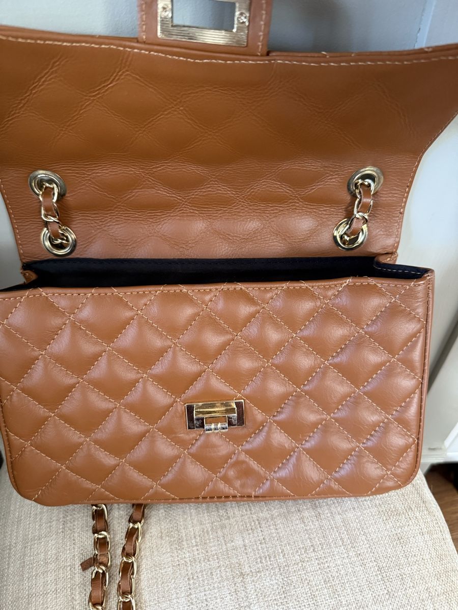 Taschen für Damen: Ledertasche Cognac praktisch NEU – Gebraucht aus Hittnau von Sugar-Apple 1