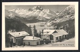 Chasellas, Ortspartie mit Piz la Margna 