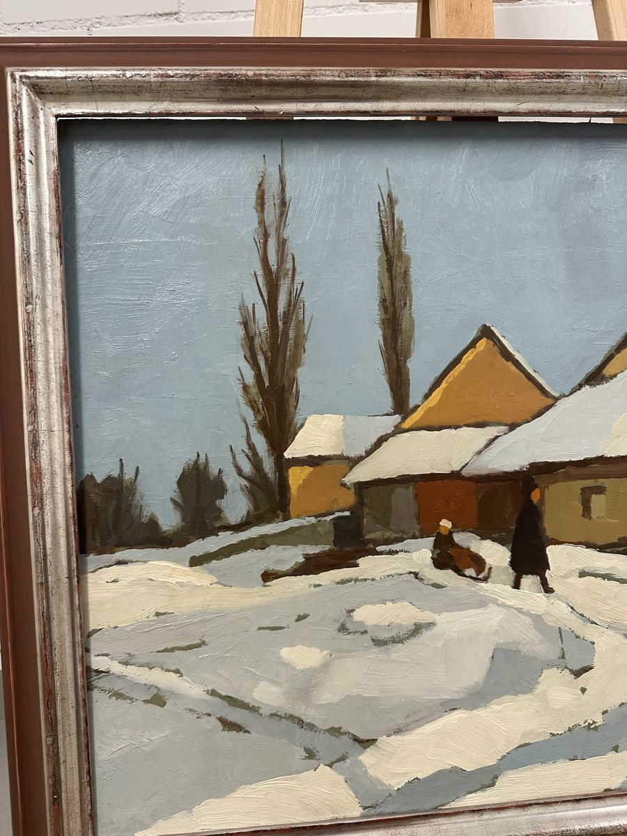 Dipinti: Gemälde Bauernhäuser im Schnee – Usato da Ebikon venduto da Gaenggeliwaar 8