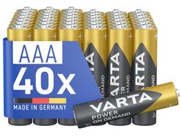 VARTA Batterien AAA, 2 x 40 Stück (Total 80 Stück)