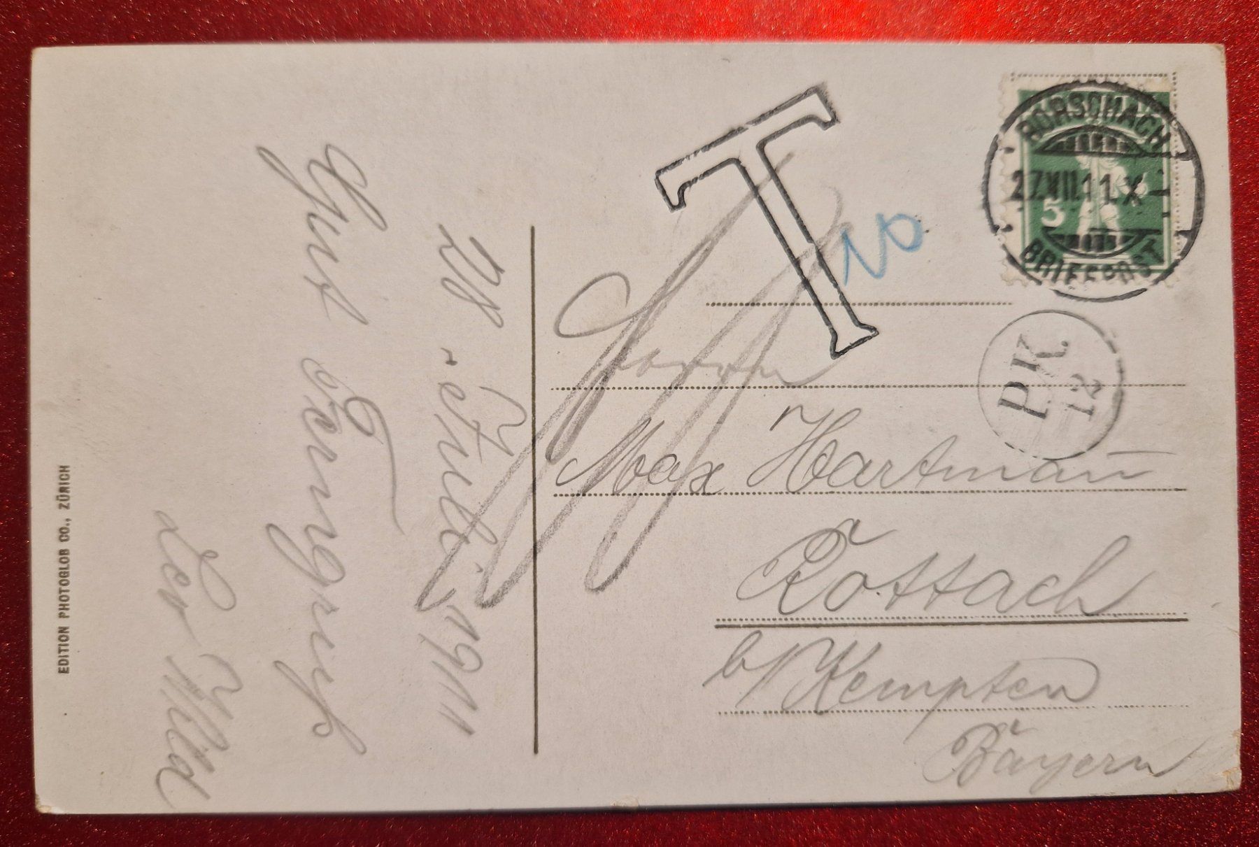 Cartoline postali: St. Anna-Schloss Rorschach Bodensee 1911 – Usato da Melchnau venduto da Arthurius 1