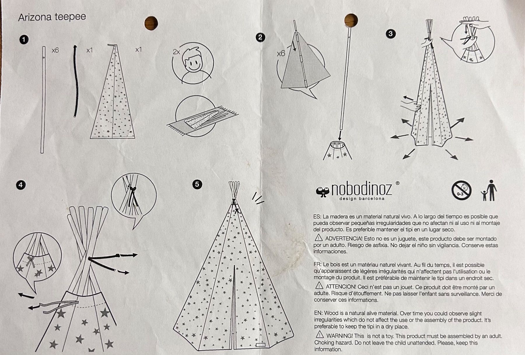 Nobodinoz Alri letti & mobili per bambini: Spielzelt Tipi Nobodinoz – Usato da Nussbaumen AG venduto da huanglong 1