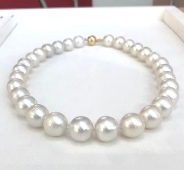 Perlen (unechte): Südsee-Perlkette, ca 12-14mm, 4.350 CHF – Neu und originalverpackt aus Zürich von juwelier-damken 4