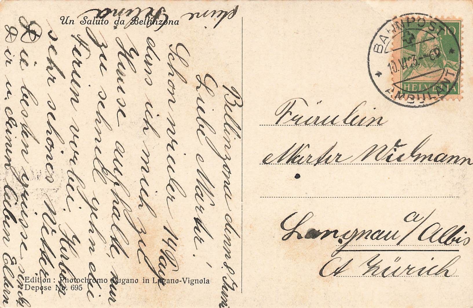 Ansichtskarten: Bellinzona – Gebraucht aus Biasca von Blenio71 1