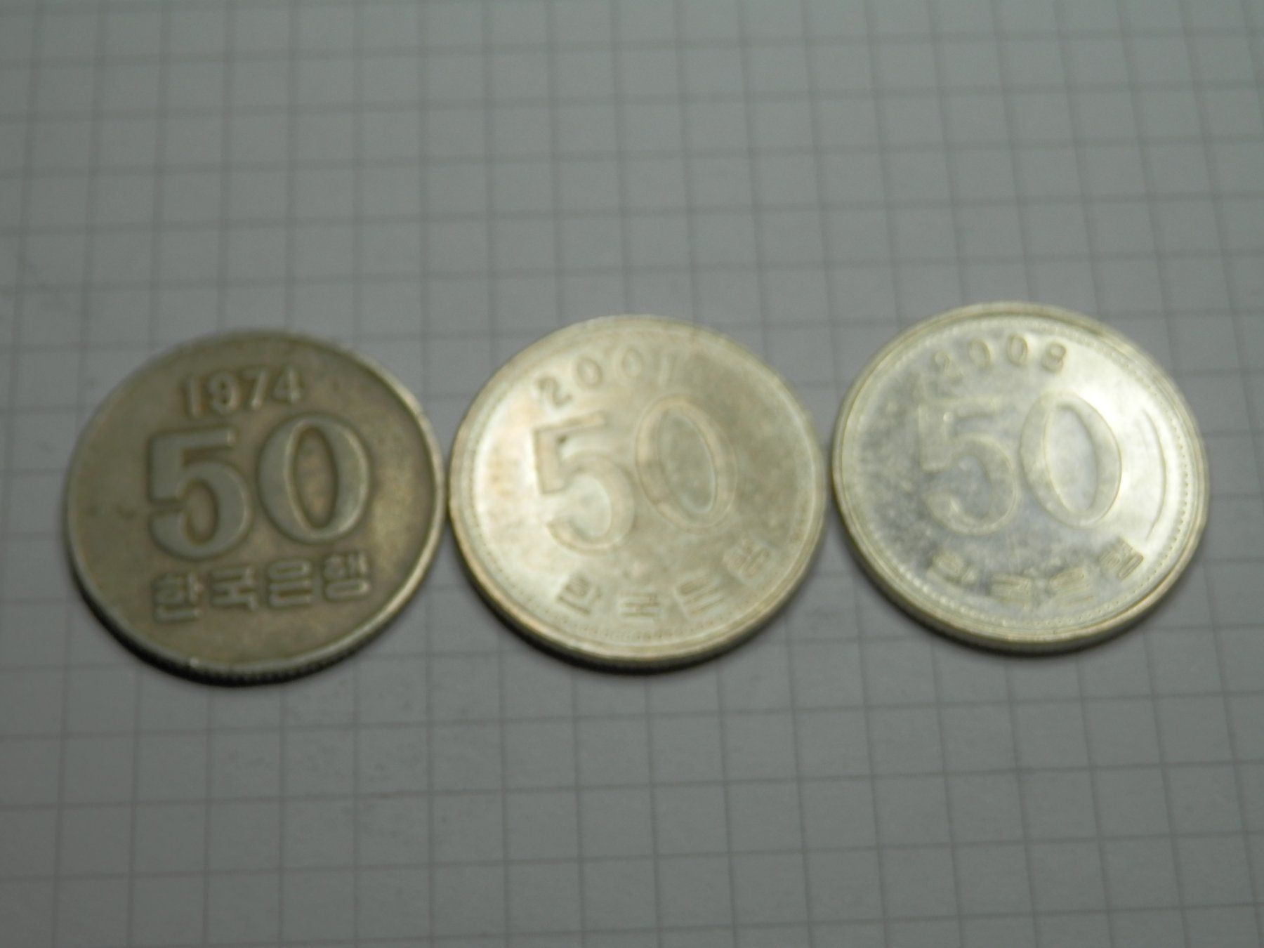Tutti le monete: Südkorea 3x 50 Won 1974, 2001, 2008 – Usato da Weiach venduto da weiach81 1