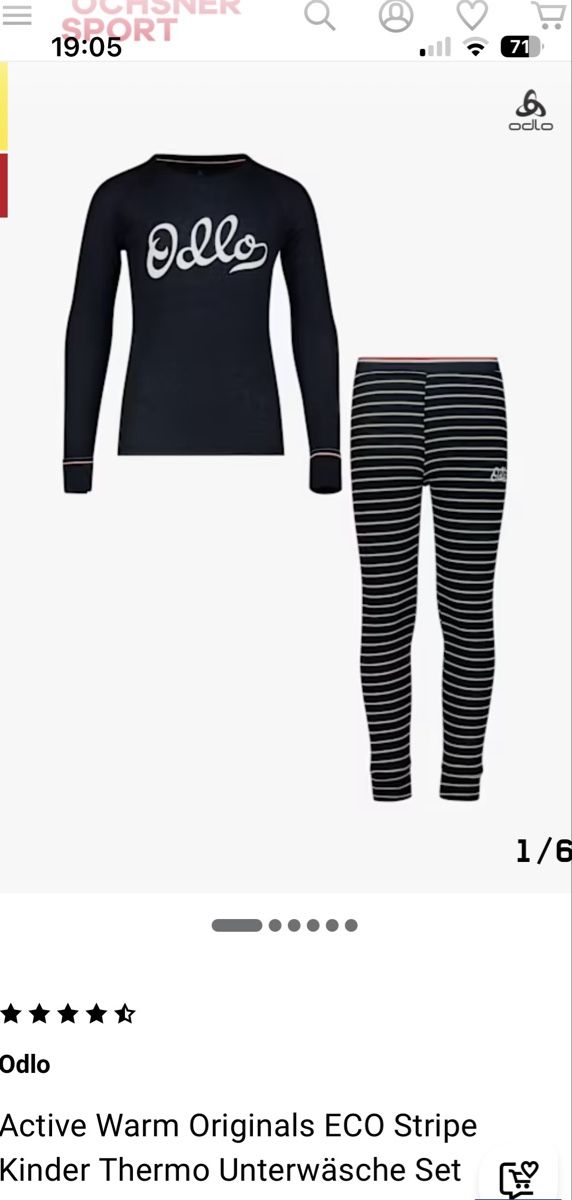 Odlo Sous-vêtements: Odlo Kinder Thermo-Set, Gr. 116 – D'occasion à Riedikon par fox222 2