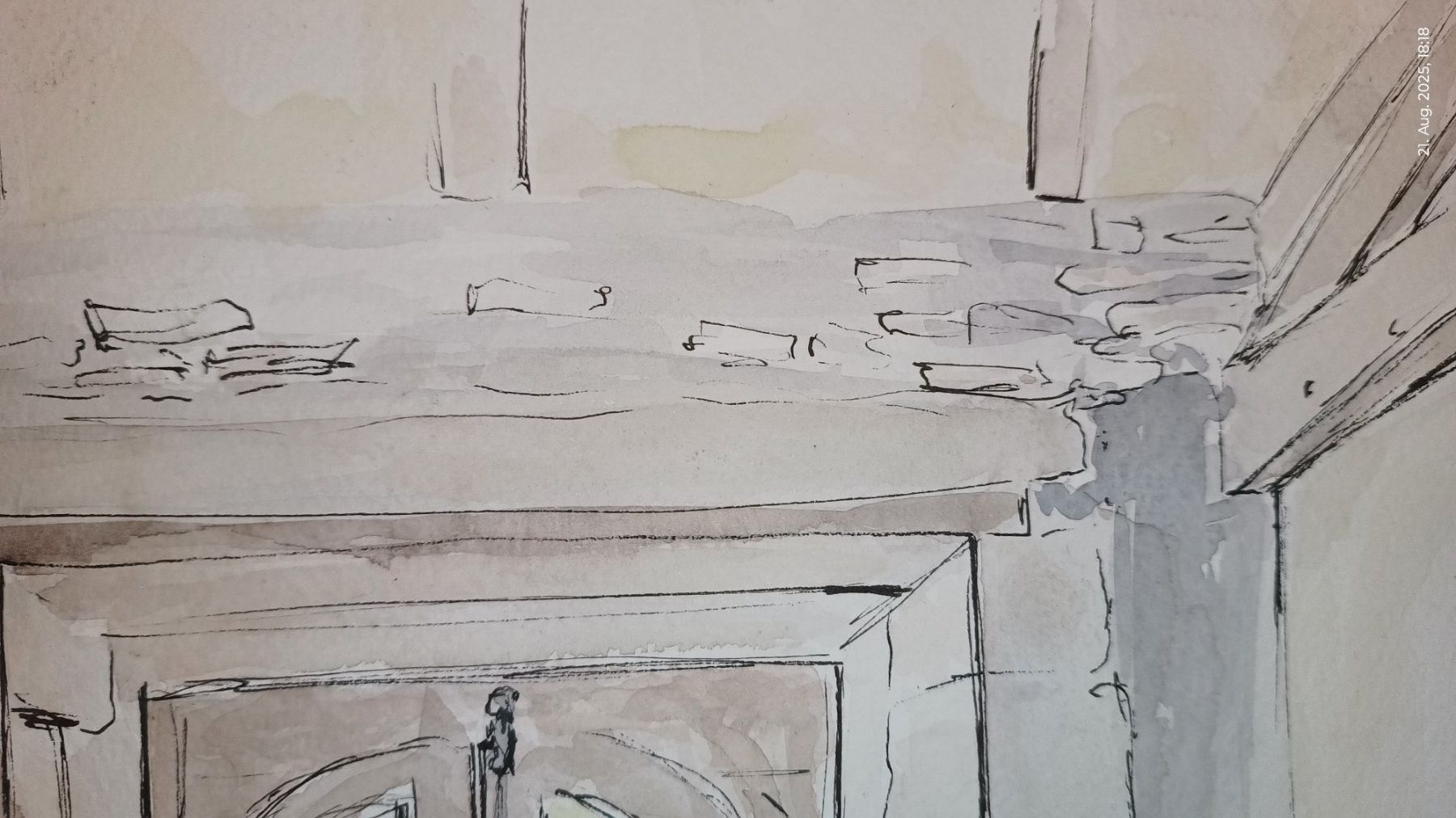 Dipinti: Studie "Fenster im Malstudio", Aquarell / Tusche – Usato da Basel venduto da ann_frw2 1