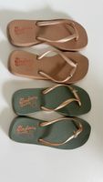 2 Flip Flops Indaia Comfy Puder & Grün Groesse 37/38