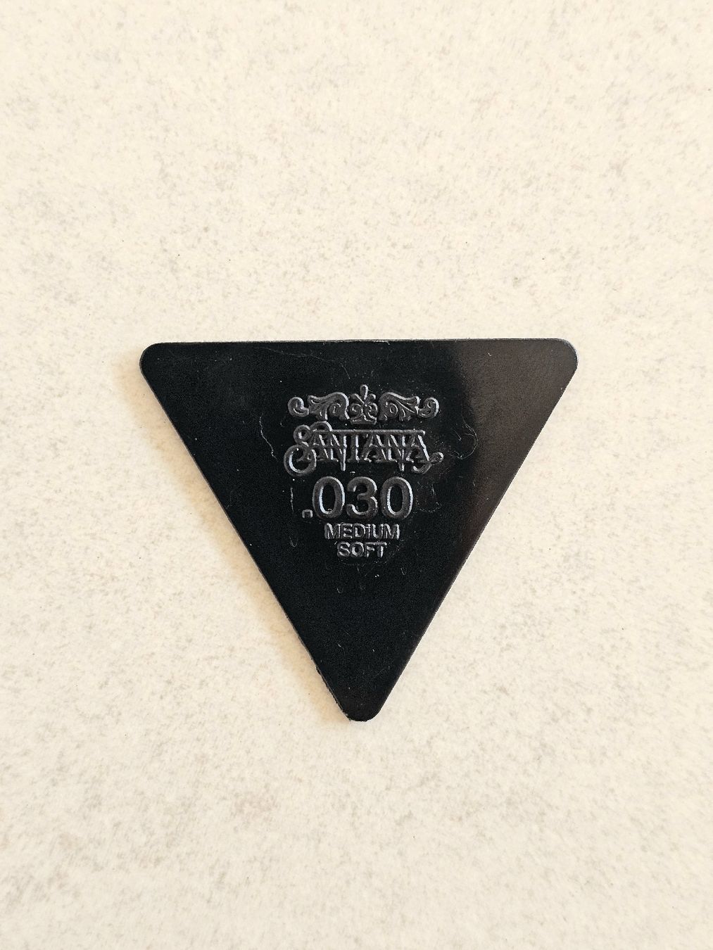 Strumenti musicali: SANTANA Stage Used Guitar Pick / Plektrum – Usato da Biel/Bienne venduto da Samos86