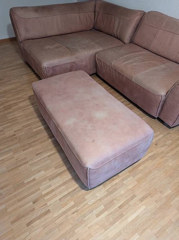 Divani: Echtleder Ecksofa mit Hocker (Braun) bequem & zeitlos – Usato da Sissach venduto da nba_d6kh 1