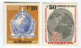 Briefmarken "Interpol". Chile.