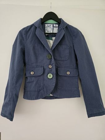 Trovata Blazer Gr S – Blau Baumwolle Bunte Statement Knöpfe 