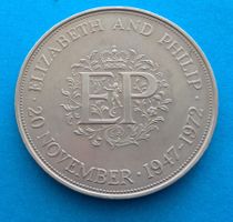 UK: 25 New Pence  - Silver Wedding 1972