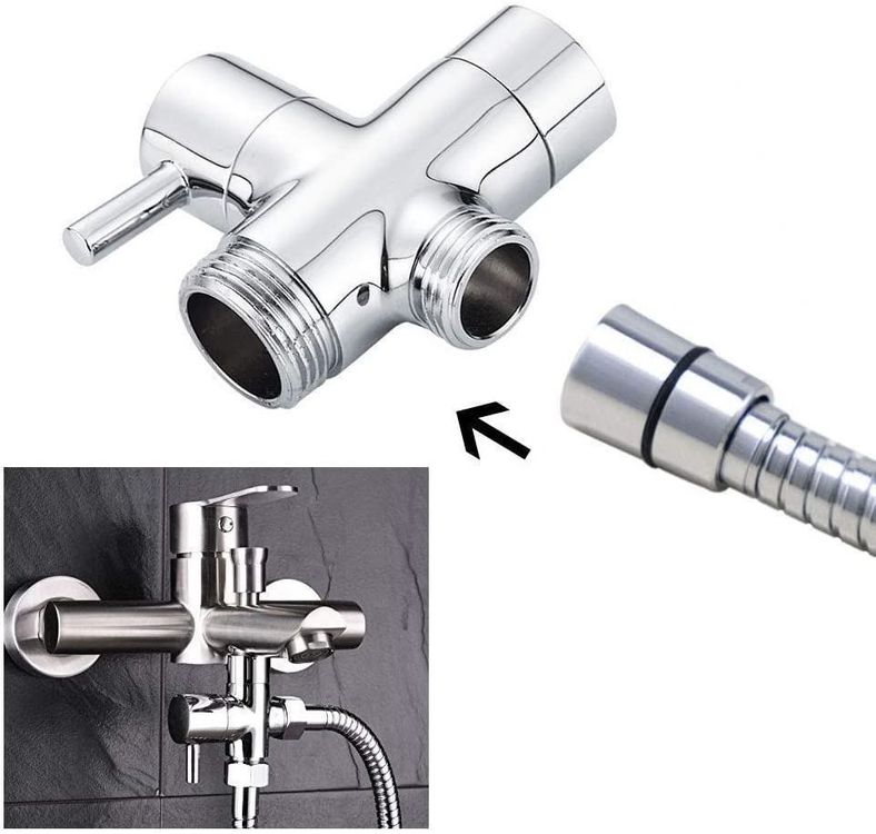 1/2 Zoll 3-Wege Umstellventil - Duschventil Umschalter T-Adapter