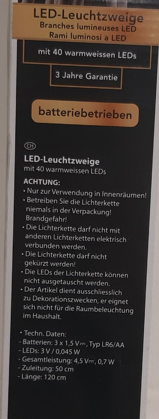 Tutte le decorazioni: LED-Leuchtzweige Weinachts deko – Nuovo e nell'imballaggio originale da Zürich venduto da Venecia25 2
