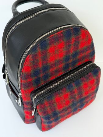Roccobarocco Rucksack kariert Lederimitat Bag Tasche Fashion