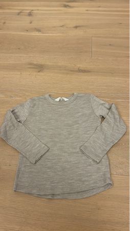 Graues Langarmshirt aus Merinowolle, Grösse 98, Top Zustand