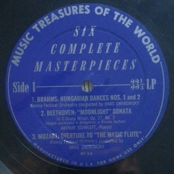 Dischi in vinile: Six Complete Masterpieces Hans Swarowski Switzerland LPVinyl – Usato da Genève venduto da Cockattoo 1