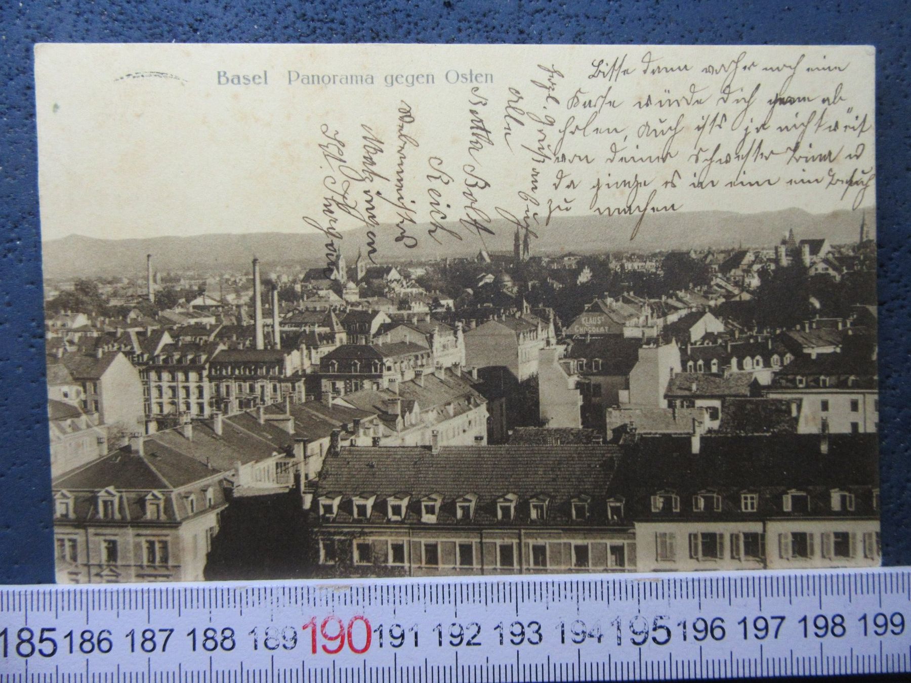 Cartoline postali: BASEL PANORAMA GEGEN OSTEN 1916 AK BS – Usato da Ettingen venduto da Hausi4711