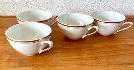 4 schöne Goldrand Tassen aus Porzellan