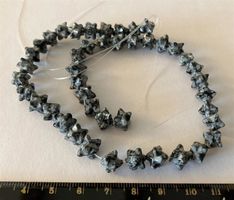 44 perles Obsidienne flocons "étoile" / Obsidian