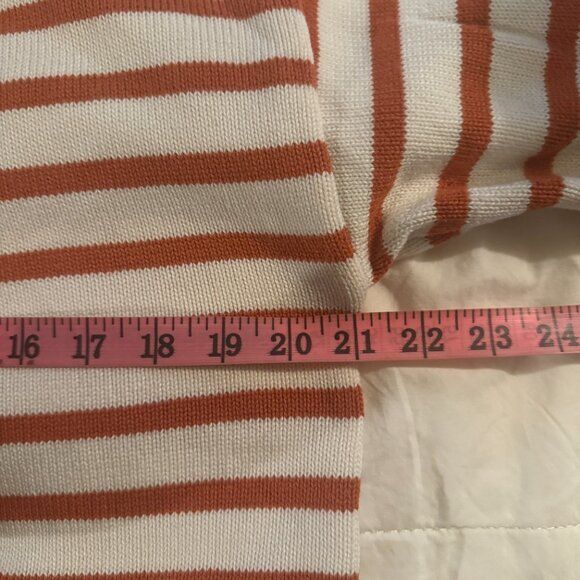 Maglioni & Felpe: Anthropologie Flat White stripe rust polo collar pullover M – Usato da Geneve venduto da readycat 4