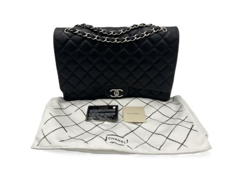 CHANEL Classic Maxi Double Flap Lammleder Palladium HW *T732