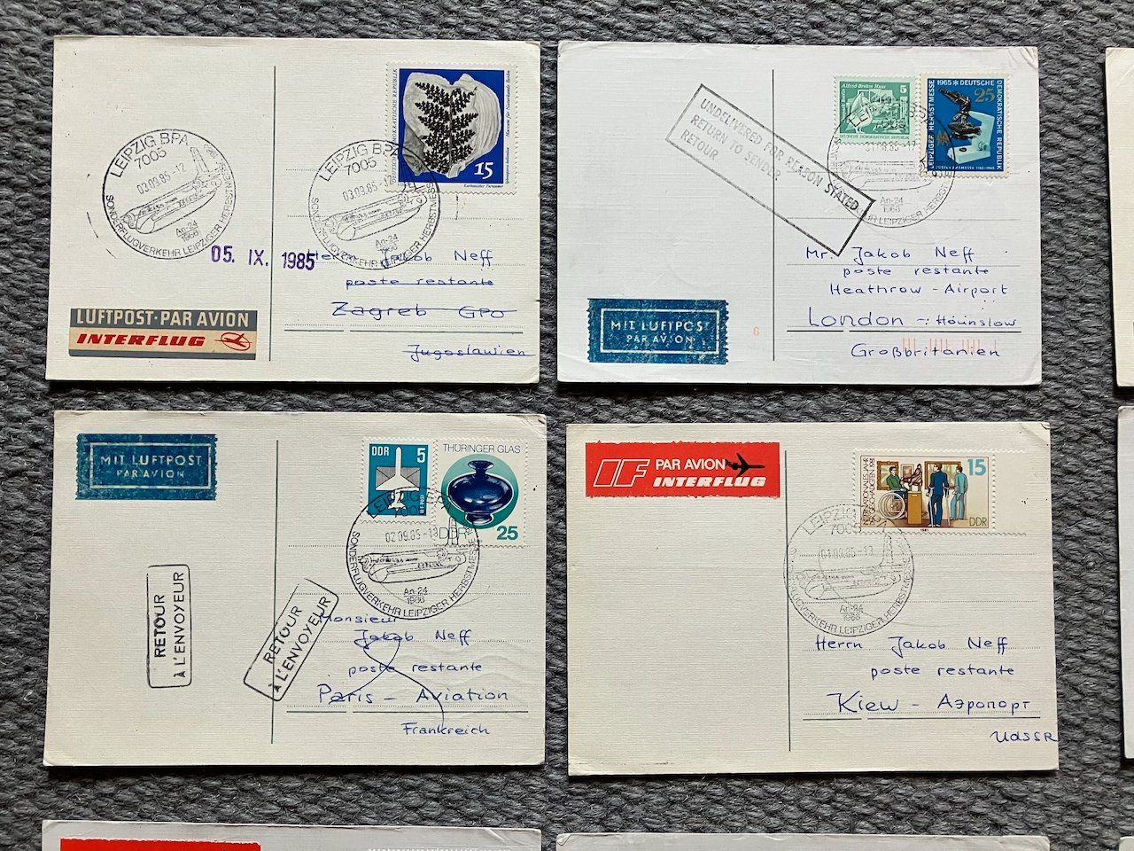 Tutti i francobolli: 23 Flugbelege DDR 1985 – Usato da Nesslau venduto da andi_hon 1