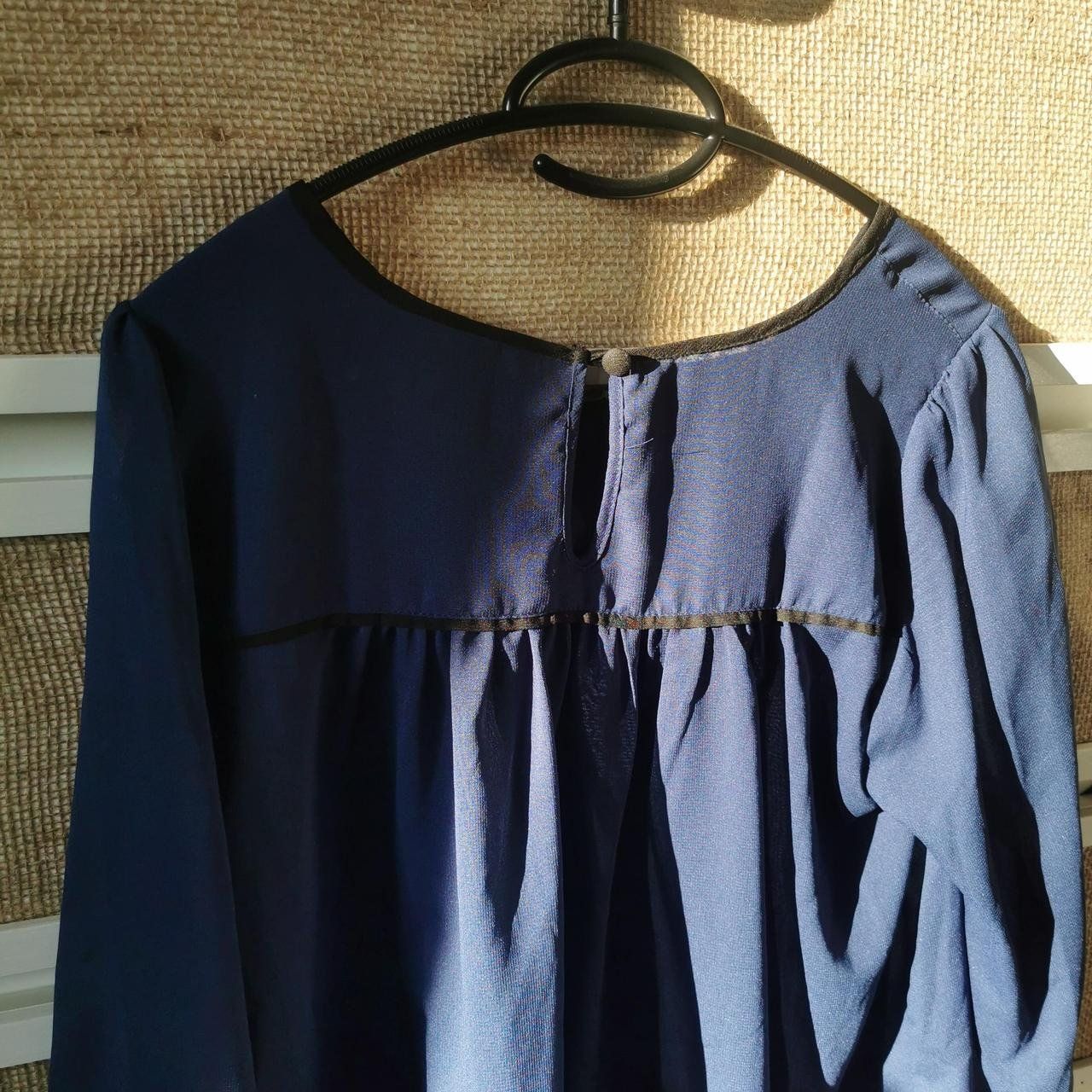 H&M Blusen: H&M Transparentes Langarm Blousen Top Navy – Neu (gemäss Beschreibung) aus Ringgenberg BE von Vinyl.Love 2
