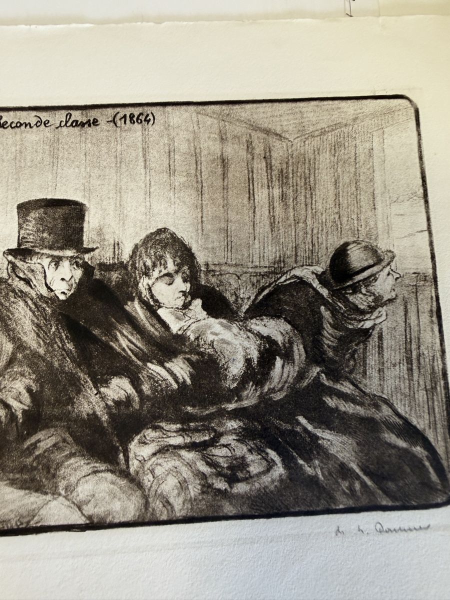 Arts picturaux & lithographies: Daumier Lithographie Le Wagon de Seconde classe  – D'occasion à Strengelbach par RaenAntikDesign 4