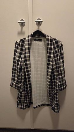 schwarz weiss karierter Blazer, S/36