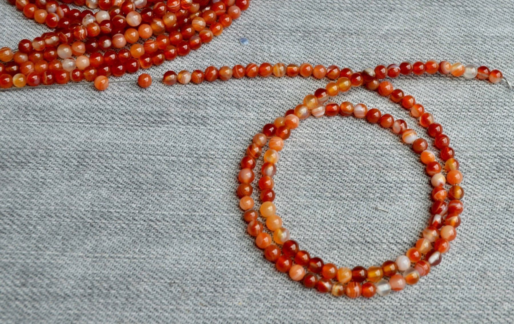 Catenine: Achat  Karneol Farbe  feiner Strang EXTRA – Nuovo e nell'imballaggio originale da Leuggern venduto da gemshow 4