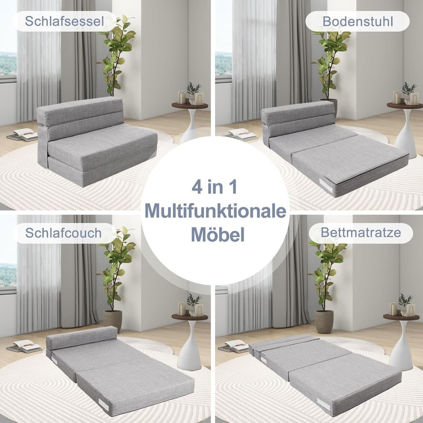 Sofas: Schlafsessel Matratze Memoryschaum Hellgrau 100 x 190 cm – Neu und originalverpackt aus Dörflingen von Nixhub 3
