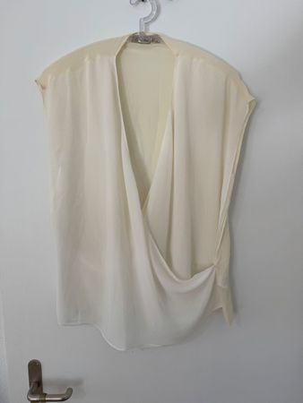 AllSaints Seidenbluse creme Grösse 42 Oryginal