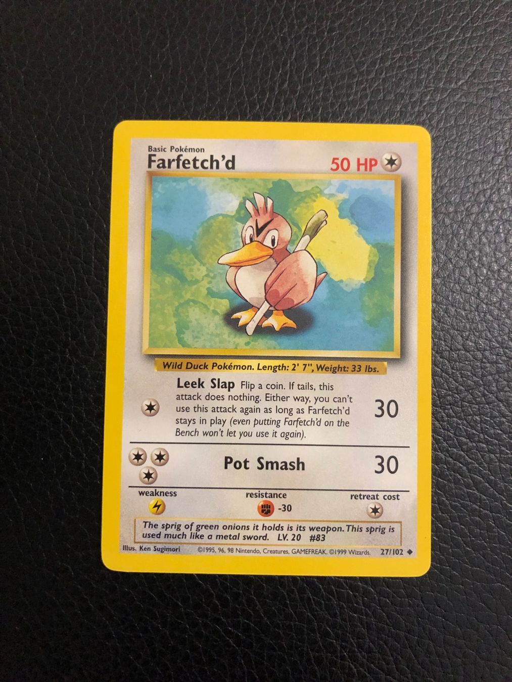 Pokémon Cartes à collectionner: Base Set Farfetch’d 27/102 NM Ab 1 – D'occasion à Paradiso par Pkmn10