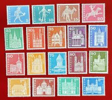 POST BAUDENKMÄLER SATZ KOMPLETT 355 - 372 1960** POSTFRISCH
