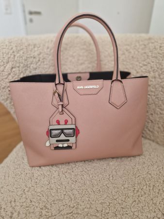 Karl Lagerfeld Tasche Leder Rosa Anhänger