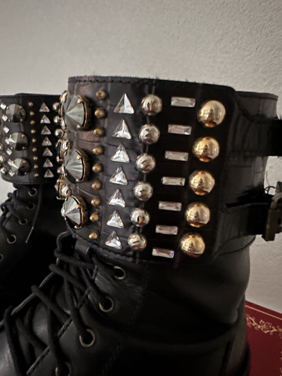 René Caovilla Damenschuhe: Rene Caovilla Studded Crystal Biker Boots 39 – Gebraucht aus Zürich von kiflicaodcokolade 2