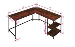 Schreibtisch Hamilton 138x138x75,5cm Industrial dunkelbraun