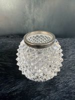 Bleikristall Gefäss mit 800er Silberrand * petite Vase