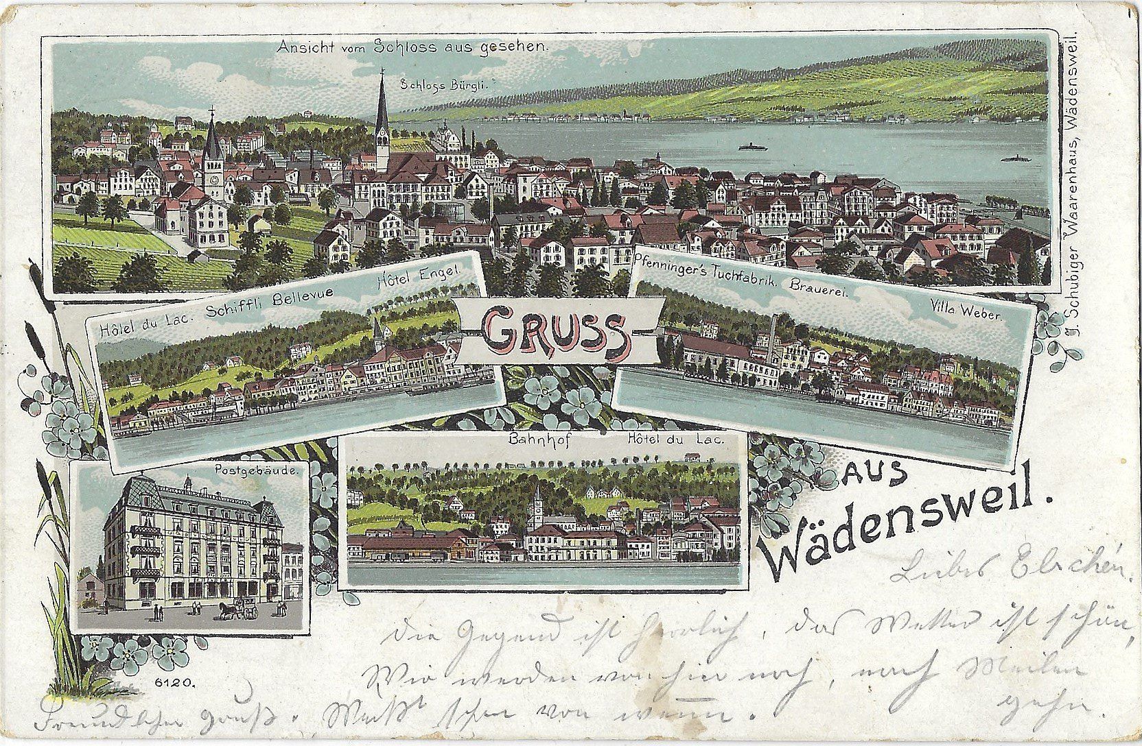 Cartoline postali: 6120.    GRUSS  AUS  Wädensweil – Usato da Bütschwil venduto da Jackson1A