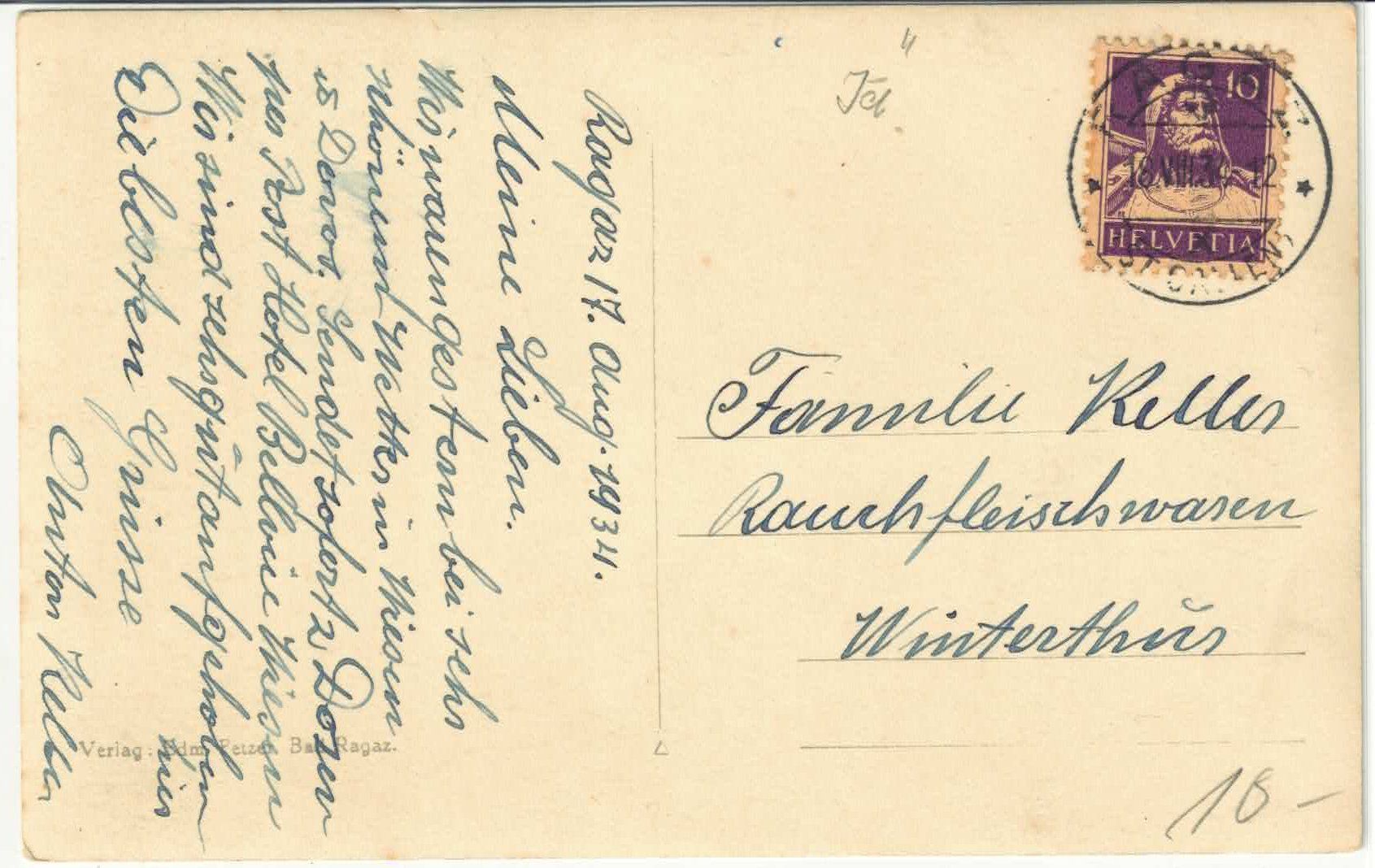 Cartoline postali: Neues Thermalbad Ragaz – Usato da Ettingen venduto da Kartenplanet 1