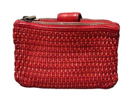 DESIGNER ITALY PORTEMONNAIE LEDER ROT