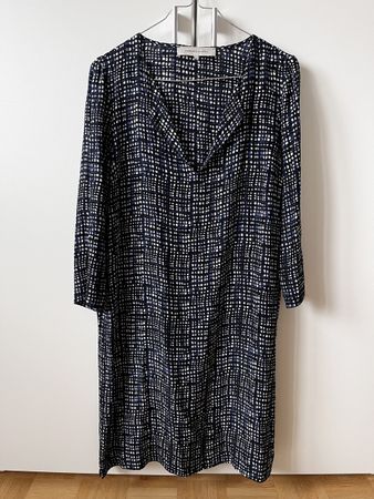 Gerard Darel Seidenkleid, Gr. 38, Blau/Weiss - Top Zustand!