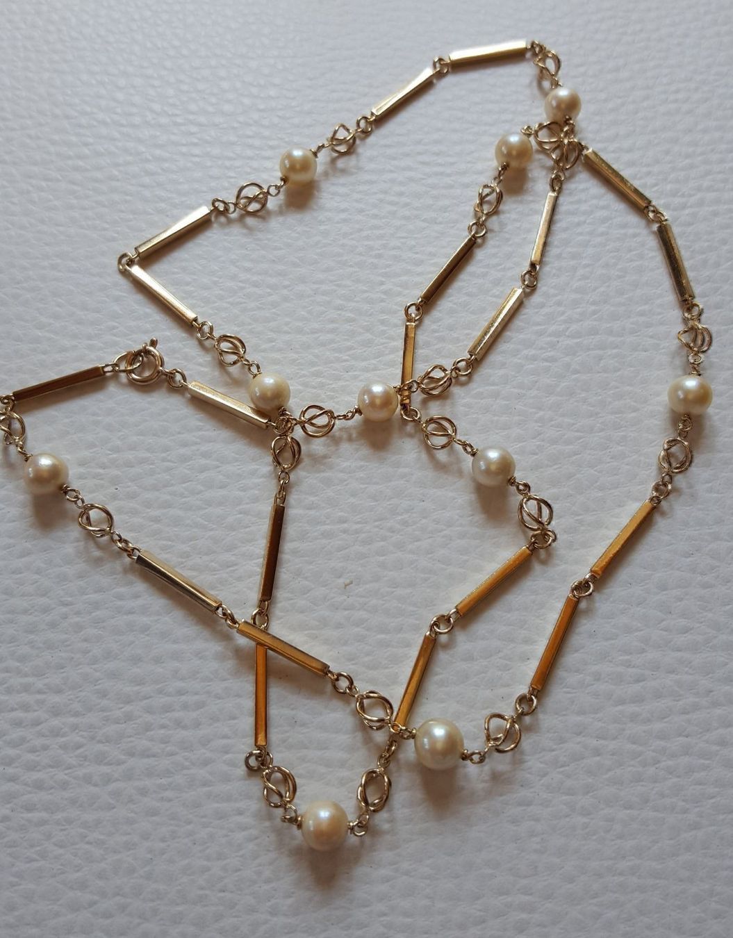 Catenine: Massiv Gold Kette mit Perlen – Usato da Wald ZH venduto da Dasilver 2