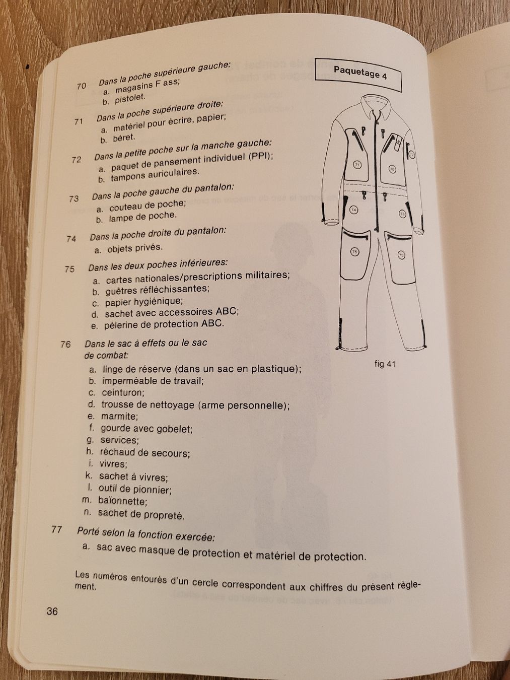 Libri: Règlement "Le paquetage " - 1981 – Usato da Massongex venduto da Jalon71 6